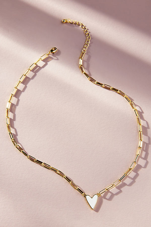 Uncommon James Enamel Heart Necklace In Gold