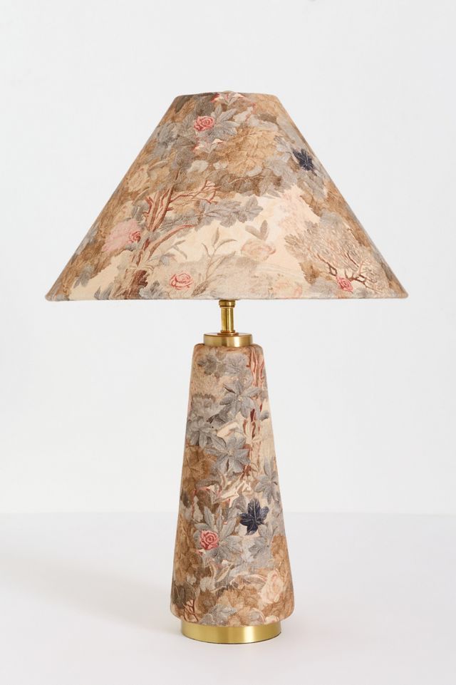 Lulu Printed Fabric Upholstered Empire Table Lamp #1