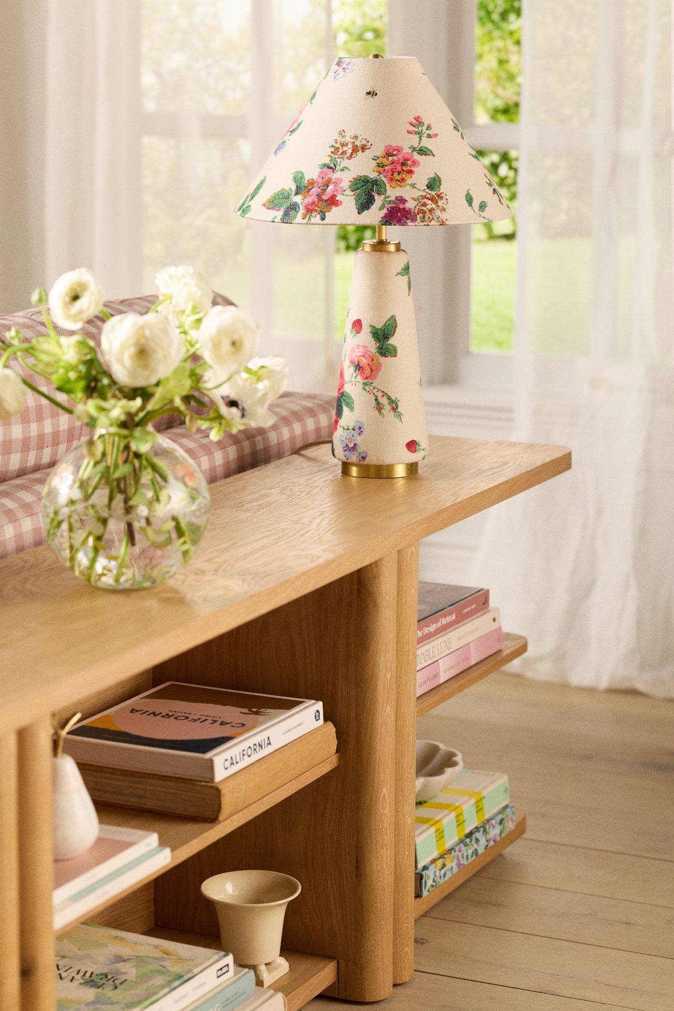 Lulu Printed Fabric Upholstered Empire Table Lamp - Camille, One Size