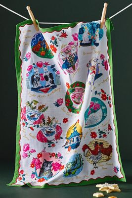 Emily Maude Twelve Days of Christmas Dish Towel