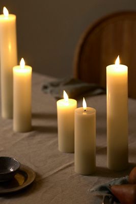 Stargazer Flameless Pillar Candle, 10 Inch
