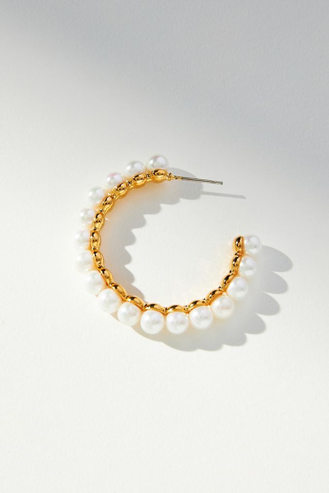 Pearl Hoop Earrings #1