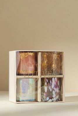 Speckled Glass Votives, Set of 4