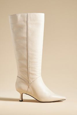 Angel Alarcon Pointed-toe Knee-high Boots In Beige