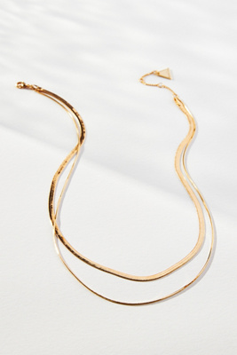 By Anthropologie Double Layer Necklace In Gold