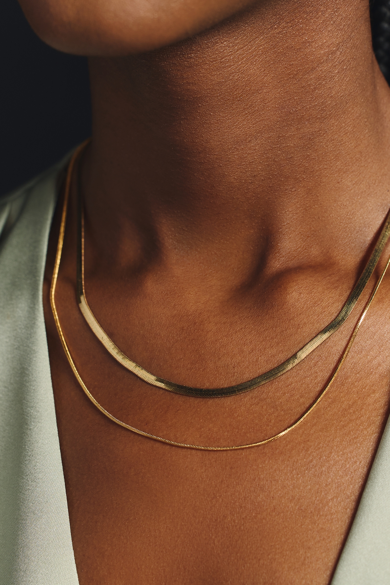 Double Layer Herringbone Necklace