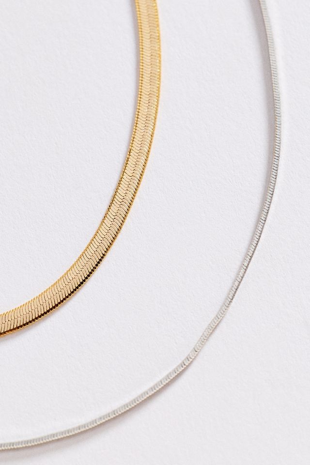 Double Layer Herringbone Necklace #1