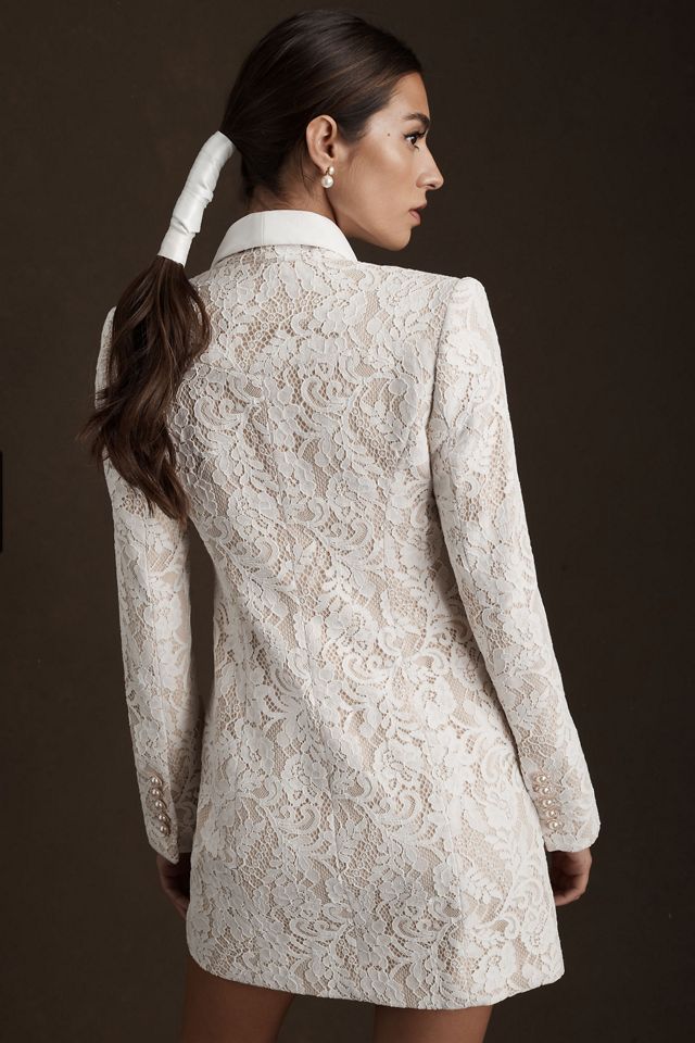 knee length dresses for ladies Jordyn White Lace Corset Blazer Dress main image 0
