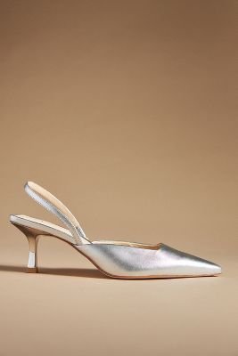 Guilhermina Slingback Heels In Silver