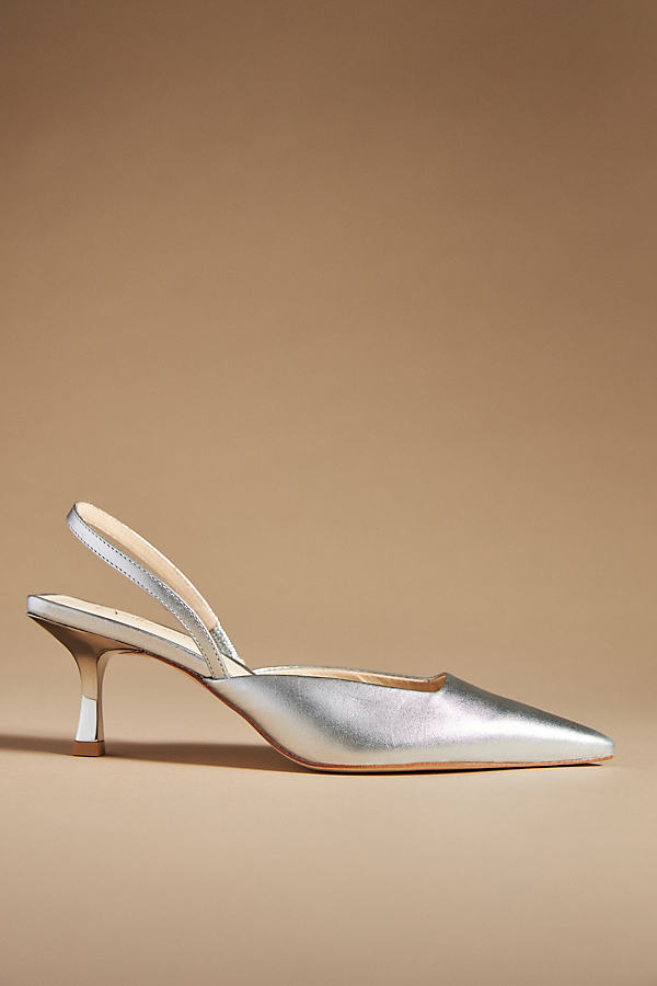 Guilhermina Slingback Heels In Silver
