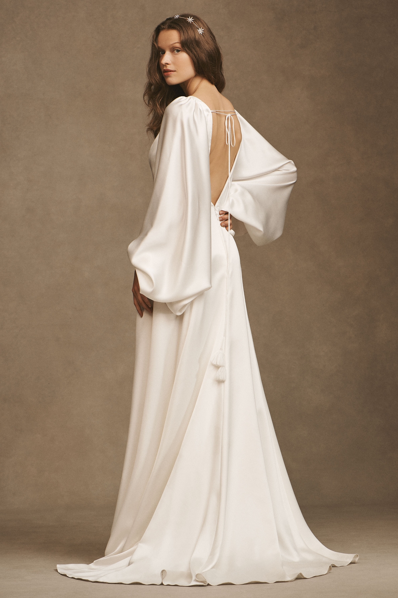 Willowby by Watters Sorvette Long-Sleeve Satin Wedding Gown