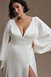 Willowby by Watters Sorvette Long-Sleeve Satin Wedding Gown #8