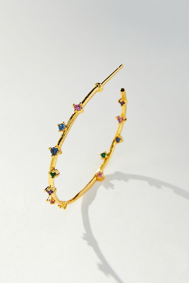 Colorful Crystal Hoop Earrings #1
