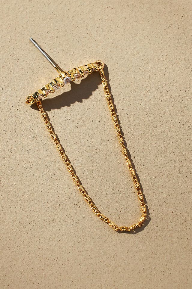 Crystal Bar Chain Earrings #2