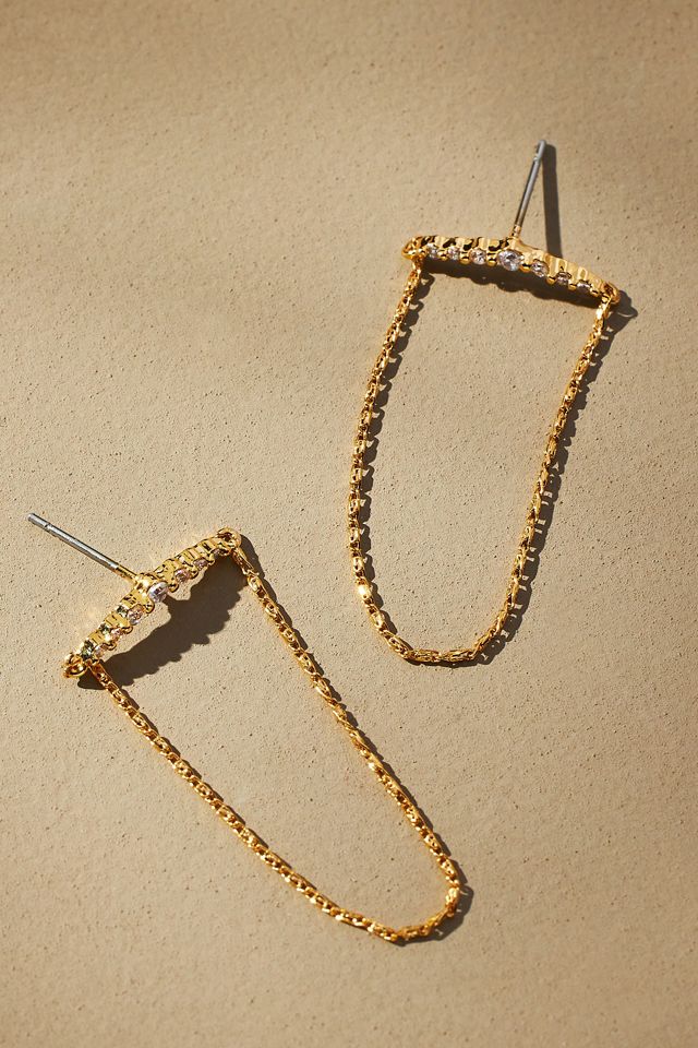 Crystal Bar Chain Earrings #1
