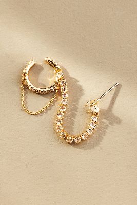 Asymmetrical Crystal Chain Earring | Anthropologie