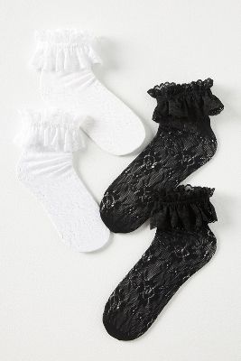 Set of Two Ruffle Lace Socks | Anthropologie