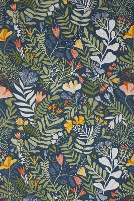 A-street Prints Brittsommar Woodland Floral Wallpaper In Blue