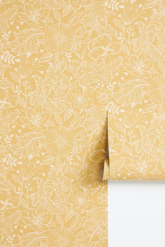 Wilma Floral Block Print Wallpaper #1