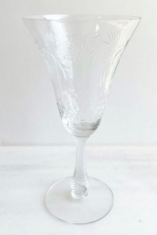 Old Flame Candle Co. Vintage Cut Crystal Wine Glass Set AnthroLiving