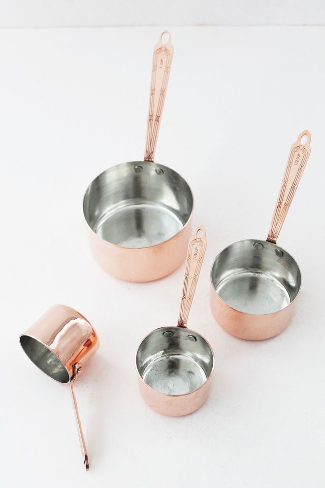 Copper Measuring Cups and Spoons Set