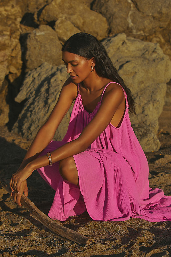 By Anthropologie The Malika Gauze Dress In Purple