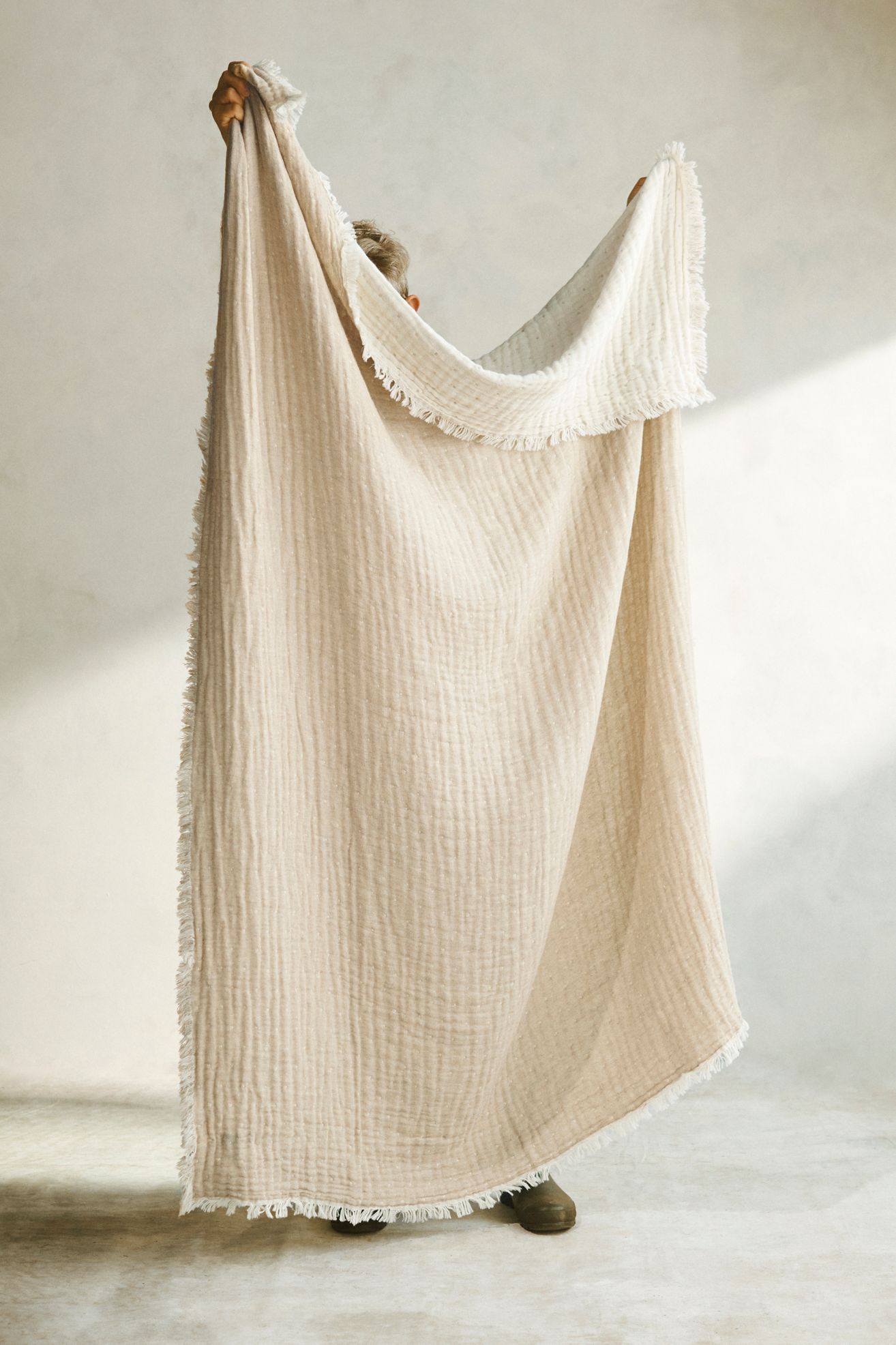 Gauzy Reversible Throw - Neutral, Standard, One Size