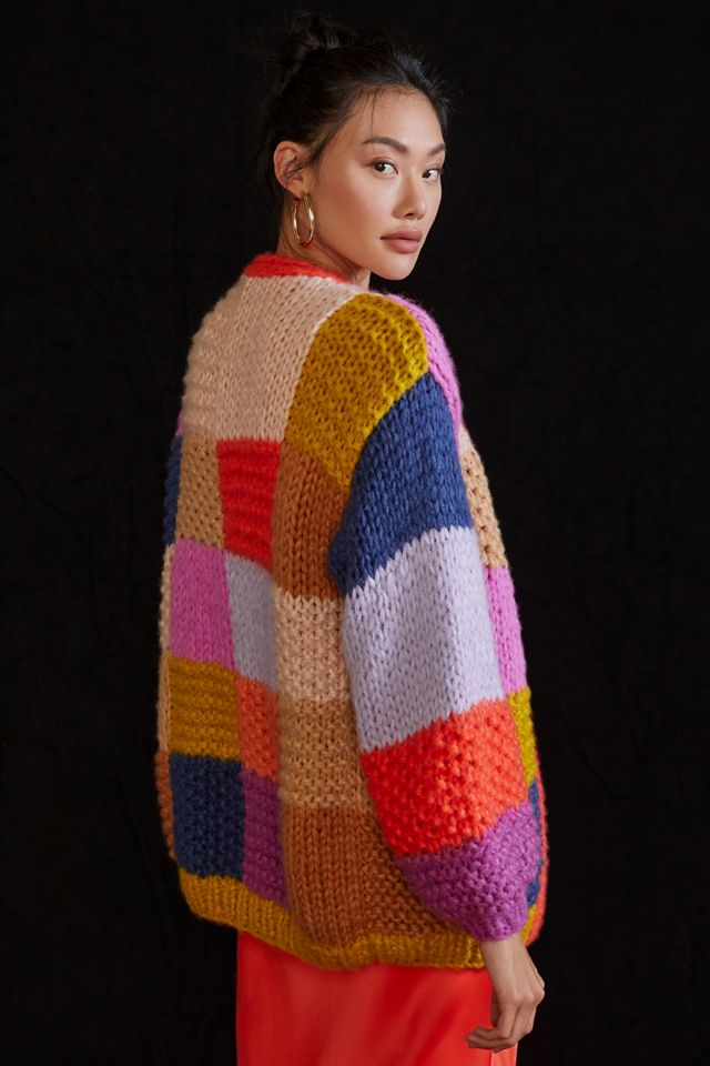 FRNCH Patchwork Knit Cardigan Sweater #3