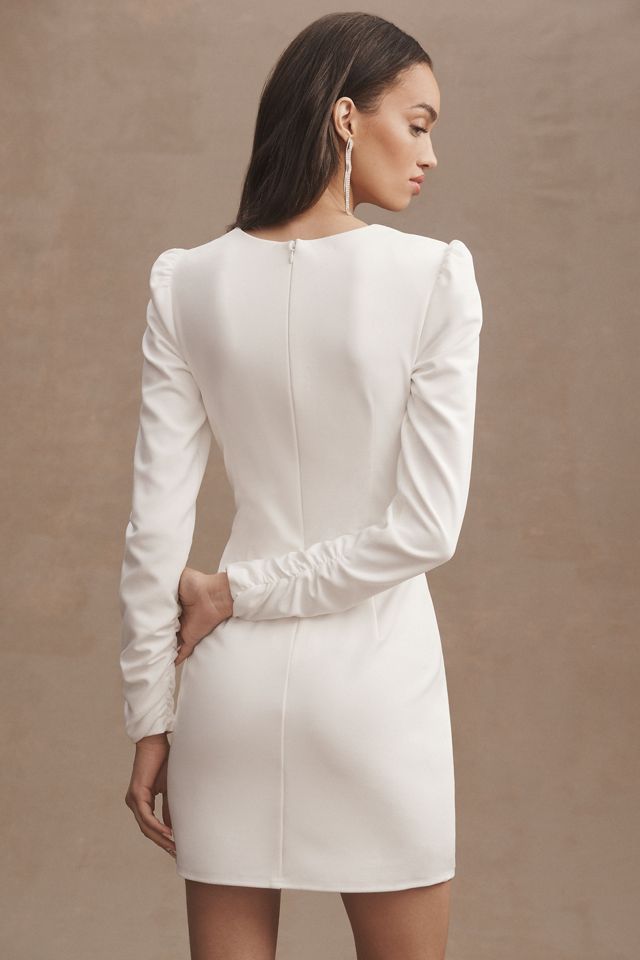 Tadashi Shoji Sabine Plunge V-Neck Twist-Front Long-Sleeve Mini Dress #2