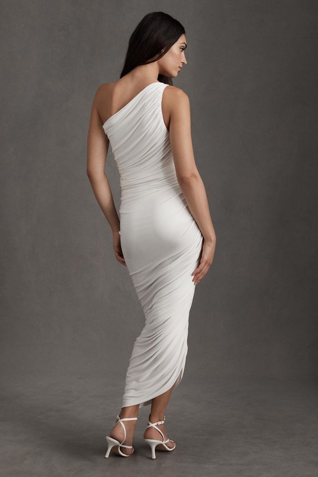 Norma Kamali Diana One-Shoulder Ruched Midi Dress #2