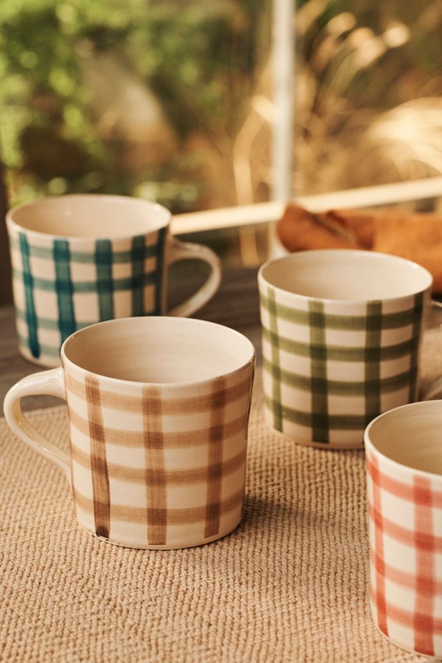 Color Wash Blue Gingham Mug #1