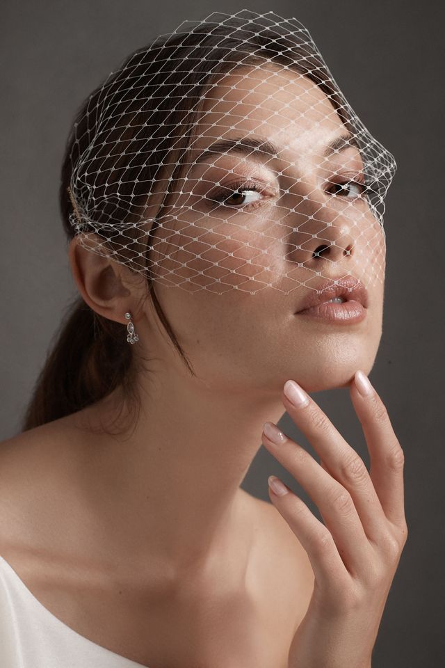 Twigs and Honey Marolize Birdcage Veil. Pearl accents. From Anthropologie. New. Twigs & Honey Pearl Adorned Birdcage Veil | Anthropologie main image 2