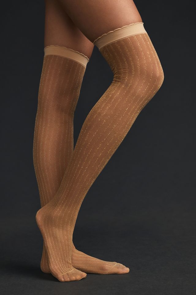 Tan thigh high socks sale