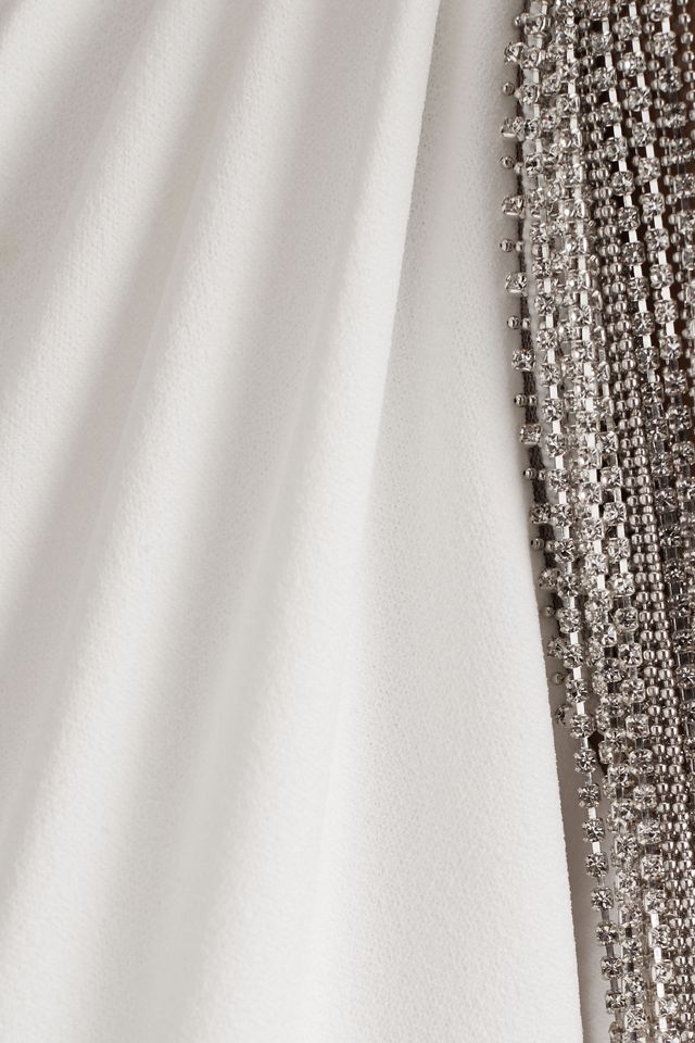 Tadashi Shoji Louisa Fringed Crystal One-Shoulder Cutout Jumpsuit #3