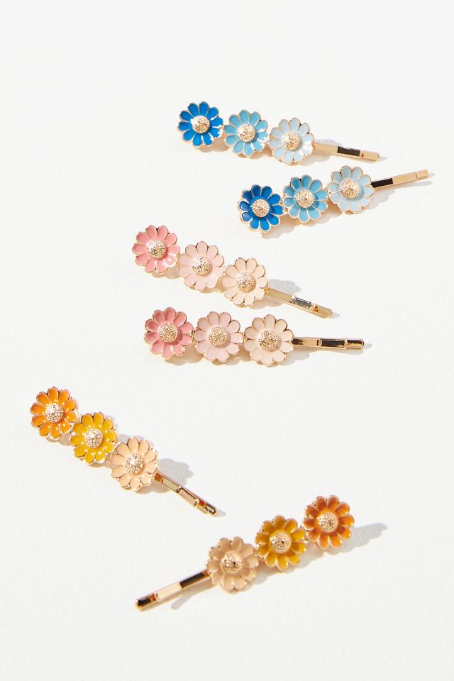 Set of Six Floral Ombré Bobby Pins Anthropologie