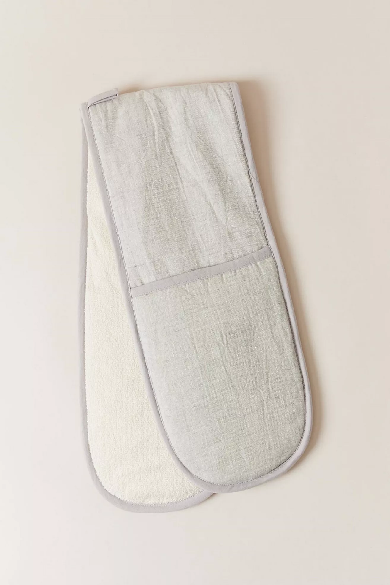 Farmhouse Pottery Double Oven Mitt - Washed Linen