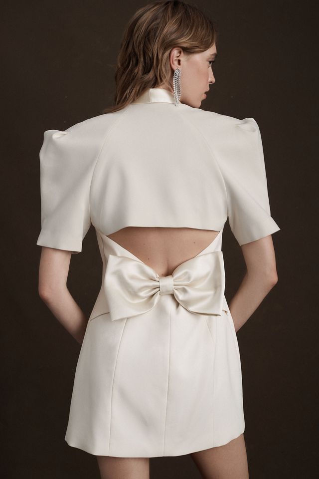 Nana Jacqueline Alia Short-Sleeve Blazer Open-Back Mini Dress #1