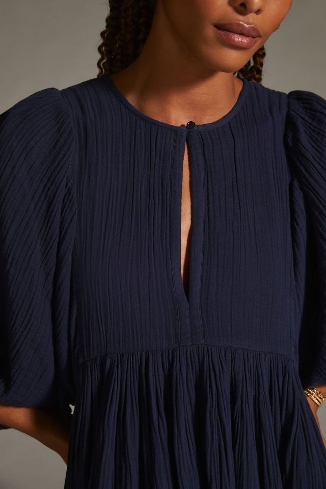 sundry boho tunic dress Sundry Boho Tunic Dress - Slate Blue