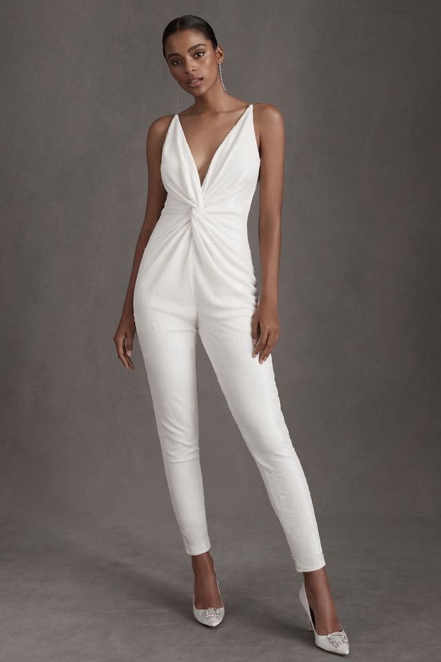 Halston Mariah Sequin Jumpsuit #1
