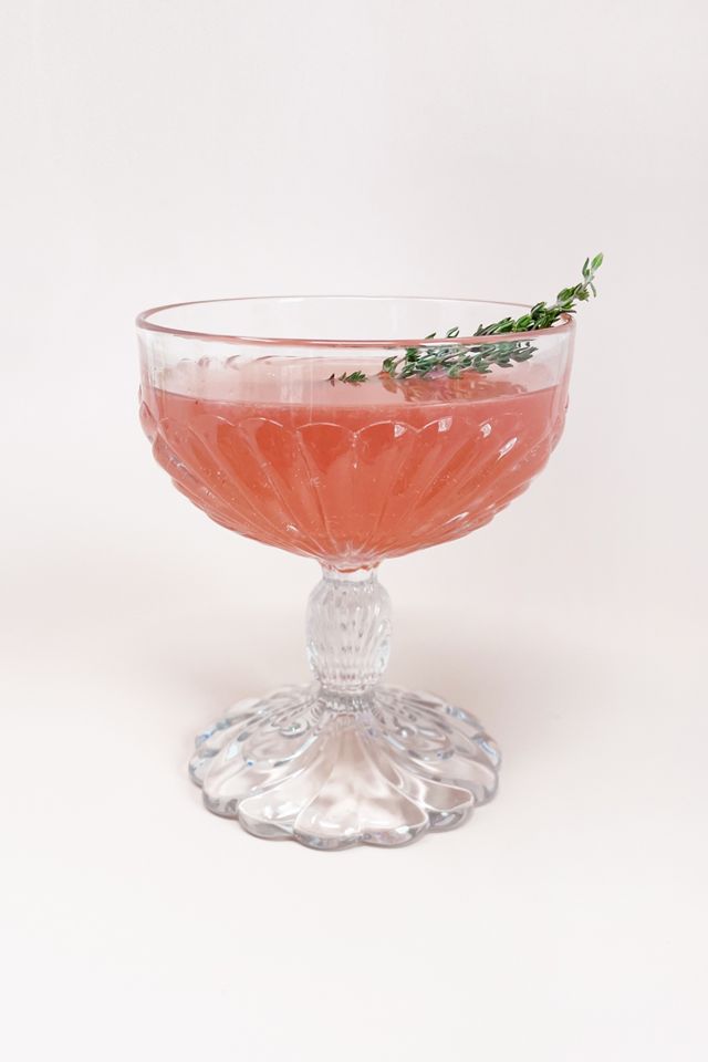 Old Flame Candle Co. Vintage Pressed Cambridge Coupe Glass Set