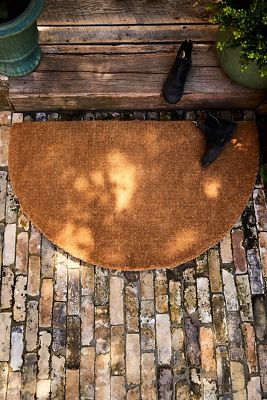 Natural Coconut Half Moon Doormat | Terrain