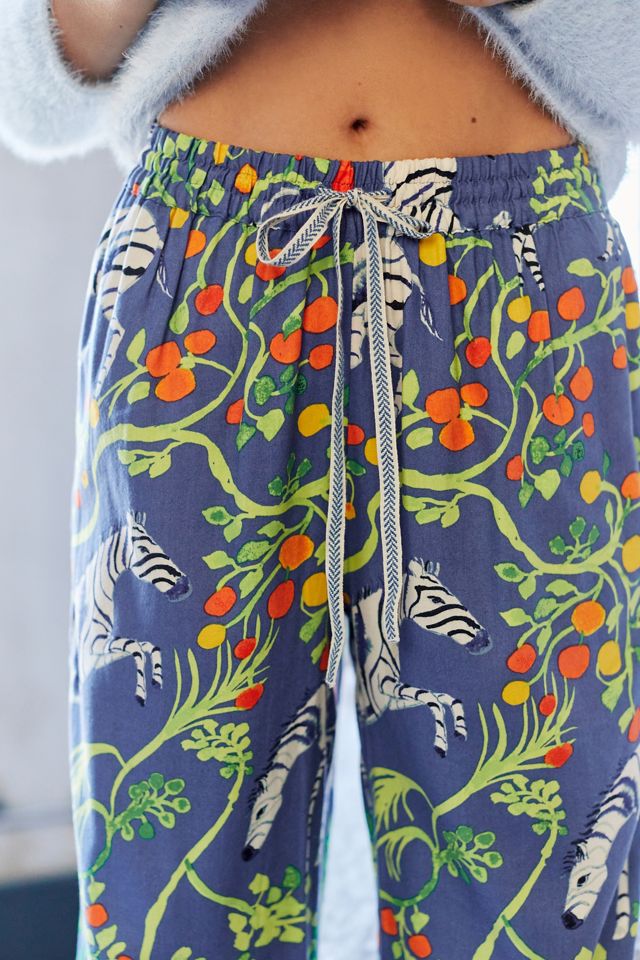 Olivia Wendel for Anthropologie Zebra Flannel Sleep Trousers