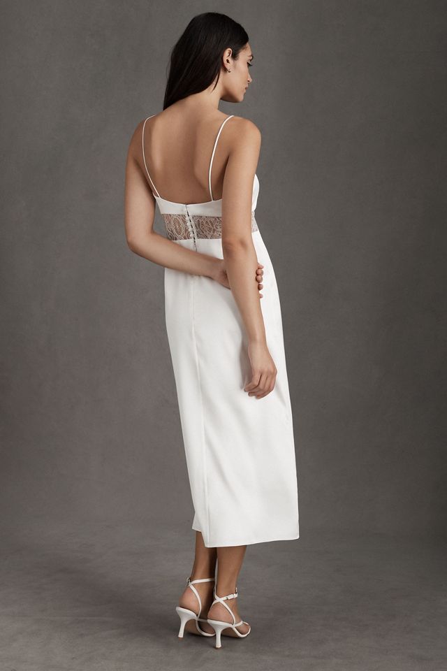 Sachin & Babi Jane Strappy Sheer Lace Cutout Satin Midi Dress #3