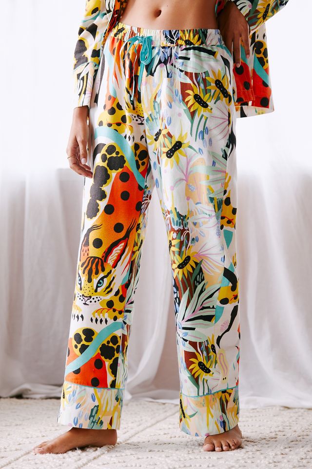 Moxy Collective Anthropologie Yellow Floral Modal Pajama Pants