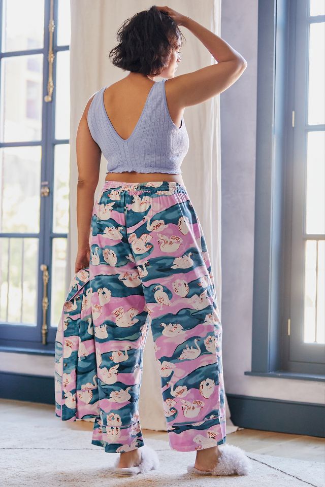 By Anthropologie Kari Butterfly Wide-Leg Pyjama Bottoms