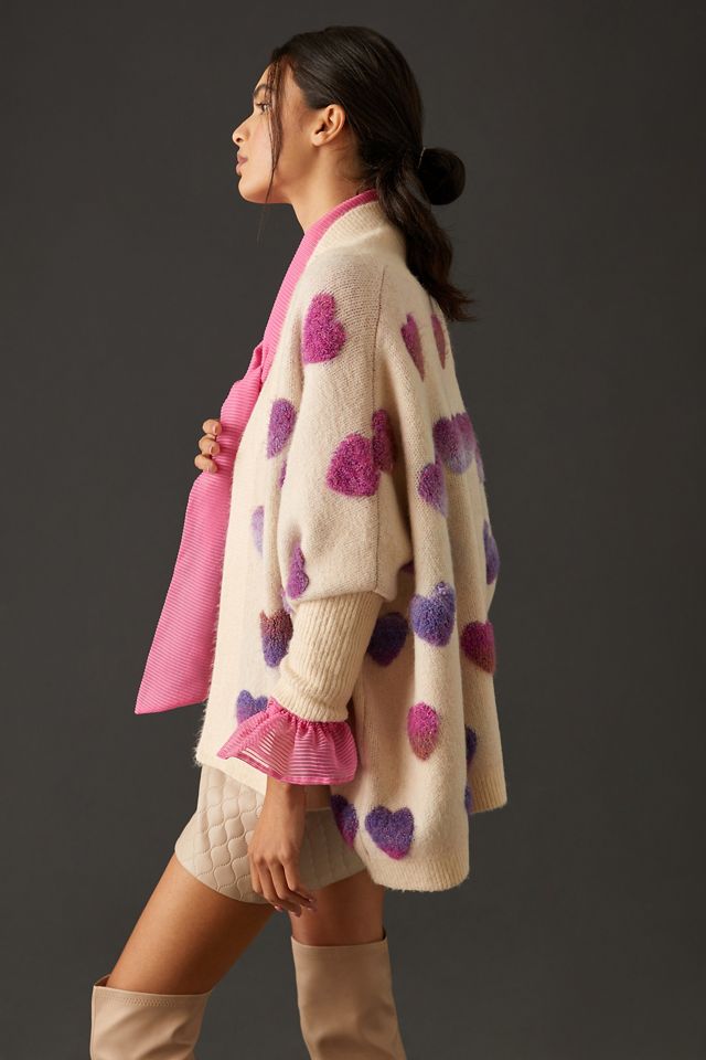 By Anthropologie Heart Cardigan Sweater #1