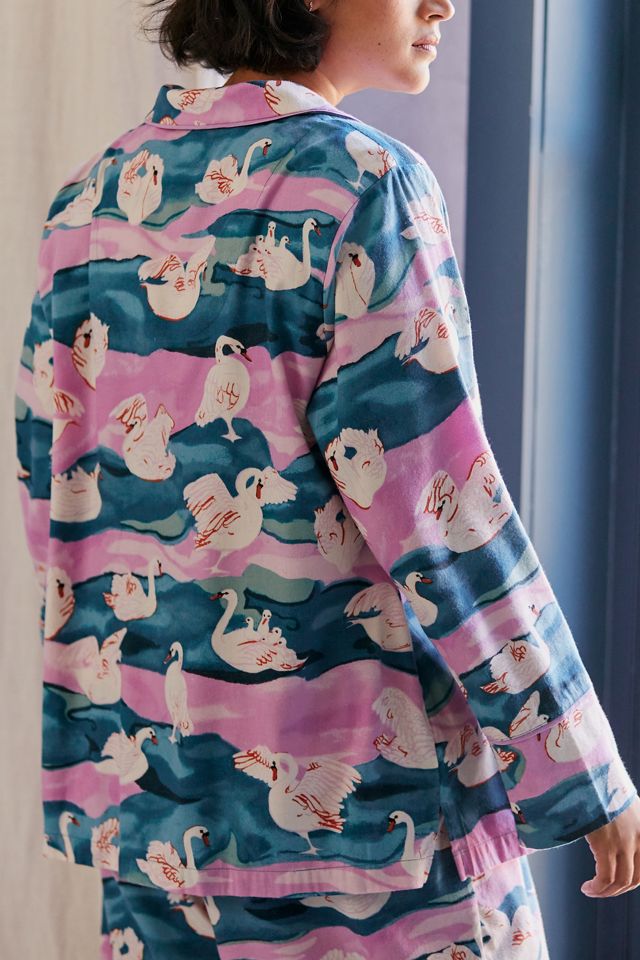 Olivia Wendel for Anthropologie Swan Flannel Sleep Top | Anthropologie