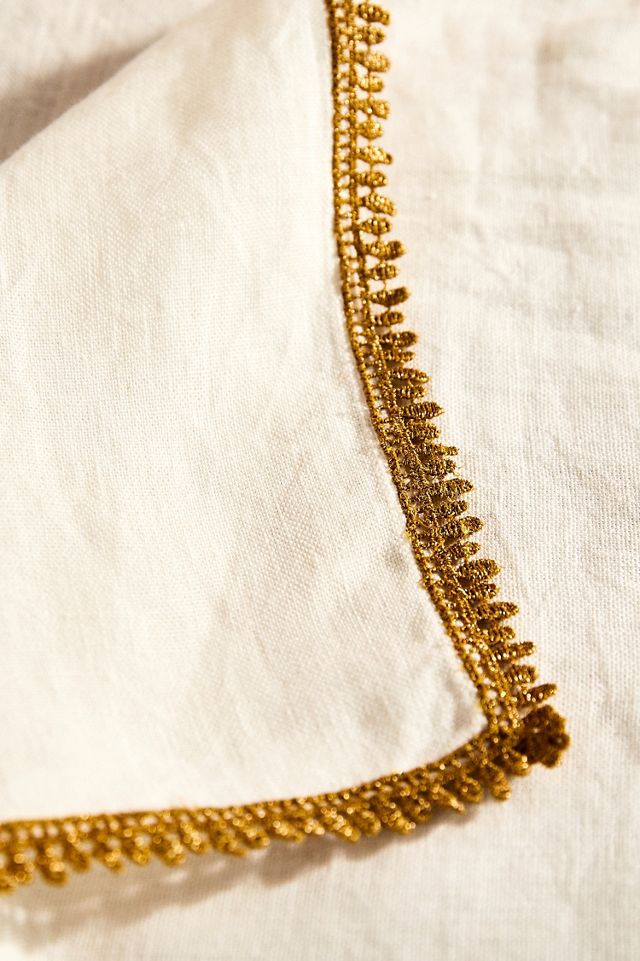 Gilded Fringe Linen Tablecloth #1