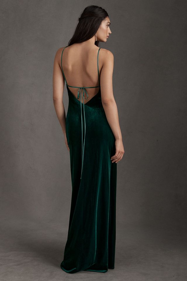 Jenny Yoo Stretch Velvet Sabrina Dress #2