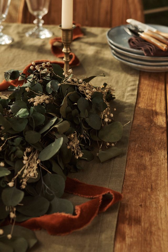 Preserved Eucalyptus + Flax Garland #3